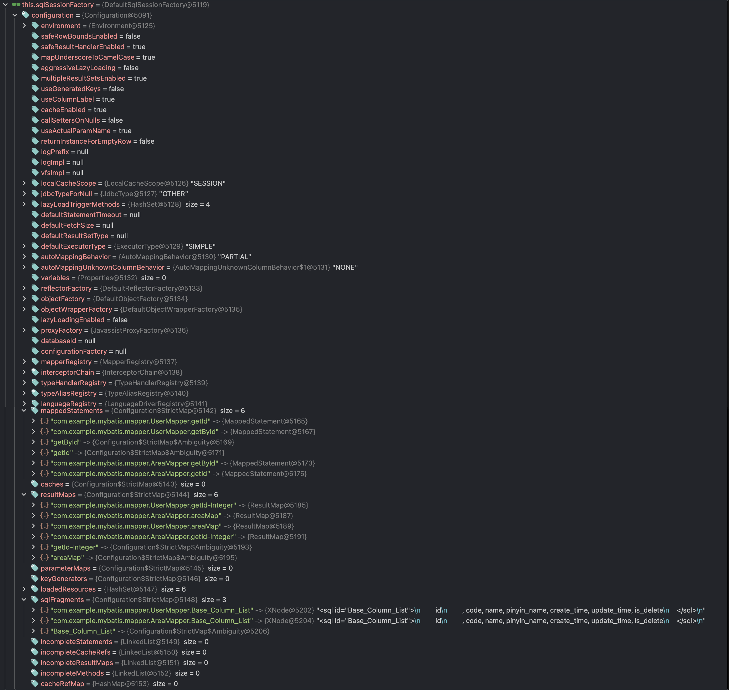 configuration object